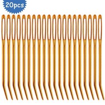 대바늘세트 조립식 뜨개질 바늘 rorgeto 20pcs 원사 태피스트리 큰 눈 곡선 팁 바느질 핀 diy 가정용 재봉 도구, 금