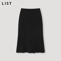[리스트(LIST)] 슬릿 플라운스 스커트_TWWSKM80030_BK