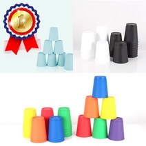 국산 에코 스텍스 컵쌓기 10컬러 무지 스텍컵 12입 어린이스포츠 스텍스 컵쌓기 쌓기컵 스, 블랙