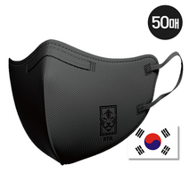 진짜 국가대표가 쓰는 국가대표마스크 KF94 새부리형 화이트/블랙/그레이. 카타르 응원 국가대표축구팀 KFA, 블랙, 50매(1박스)