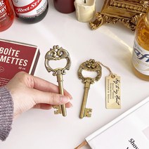 빈티지 열쇠 오프너 병따개 엔틱 골드 열쇠모양 소품, 무광