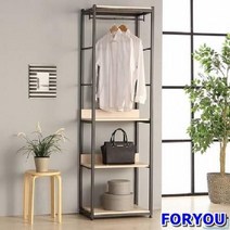 ForU145 스틸 3단 드레스룸 시스템행거장 스탠드행거 행거 옷걸이 옷걸이봉 행거봉, 멀바우