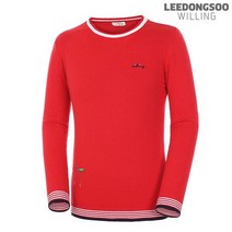 윌링 여성 레드 체리 자수 포인트 니트