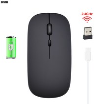 DFMEI M103 무선 마우스 무음 2.4G 원터치 데스크톱으로 돌아가기 사무용 마우스, M80 충전식 블랙