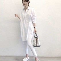여자 모임룩 코디 스타일리쉬한 셔츠 오버핏 롱셔츠