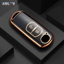 자동차 키 케이스 커버 셸 마즈다 2 3 5 6 BL BM GJ enza Axela Demio CX-3 CX3 CX-5 CX5 CX7 CX-9 CX8 Keyless, 2 Button Black
