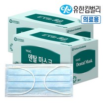 유한킴벌리 덴탈마스크 100매 일회용 대형, 50매, 2개