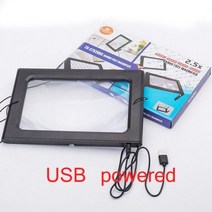 데스크탑 돋보기 USB 6LED 조명 자수 접이식 360 도 노인 리더 밝은 뷰어 화면 증폭기, USB powered