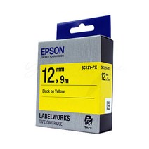 엡손 라벨테이프 SC12Y-PX_노랑 바탕 검정 글씨 -, 4 12mm 라벨테이프, (12mm)SC12B 파랑바탕검정글씨