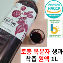 [농장직배송] HACCP인증 고창복분자 생과 착즙 원액 100% 1리터 X 1병 2병 3병 엑기스 주스 즙 쥬스, 1개, 1L