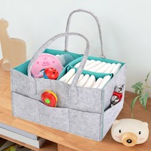 칸막이 펠트 기저귀가방 유모차정리함 버킷백 토트백 이너백 백인백 숄더백 기저귀정리가방 기저귀파우치, 그레이그린