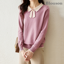 블루종 카라 배색 긴팔 니트_B2303KN606A