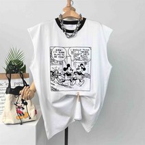 네모컷 미키 라운드 박스 롱 나시티(3color)