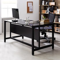 강화유리책상 고급 임원 중역 사장님 유리 사무 책상, 01.블랙(T3B-812)_05.유리 화이트