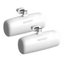 스피디 C타입 일체형 미니 도킹형 무선 보조배터리 5000mAh 2개, 화이트, SPE-PA5GPQCP