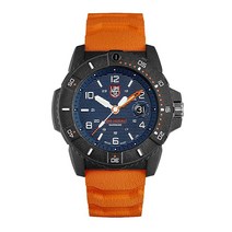루미녹스 Navy Seal XS.3603 남성용 시계 45mm 날짜 표시가 있는 오렌지블루