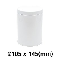 R082 UV 인쇄 가능 원형 은색 흰색 검정틴케이스 틴케이스 깡통 제관 깡통케이스 금속포장 필통 틴캔 철캔 포장용기 굿즈 인쇄, 흰색(높이 14.5cm)