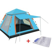 장박텐트 글램핑텐트 티피 스프링바 텐트 불멍쉘터캠핑 텐트 세트 3-4 명 스퀘어 싱글 레이어 + 방습 패드, 04 Type 2  Pkge1