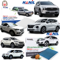 싼타페tm 에어컨필터 자동차 외기필터 싼타페cm 외부 여과기 더뉴싼타페 싼타페더스타일 싼타페dm, 초미세먼지 헤파 활성탄필터, TM/더뉴싼타페(15년~/GG176)