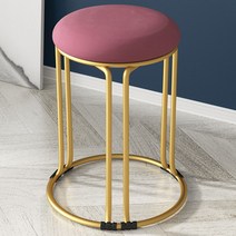 북유럽 화장대 철제 스툴 디자인 예쁜 원형 안방 럭셔리 인테리어 화장 의자 stool 골드, 와인 스웨이드 골드다리