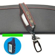 starline a91 leather keychain key shell case for russian version starline a91 lcd 양방향 원격 제어 자동차 경보 시, 레드 라인, 1개