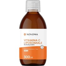 NOVOMA 리포솜 비타민 C 1000mg 높은 생체 이용률 리포솜 Vit C Quali®-C 함유 순수 아스코르브산 체계 및 피로 300ml 병(예: Nutrivita), 2개