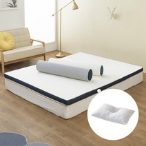 한울 메모리폼 매트리스 7.5cm 퀸 세트매트+베개2개+바디, 7.5cm퀸_단추2개(컬러랜덤)_바디, 다크블루세트