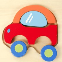 곡선 모서리 베이비 퍼즐교구 자동차 목재블록완구