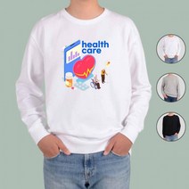 디자인티셔츠 아토 원격진료 헬스케어 건강 20 맨투맨 후드티, 맨투맨블랙_130