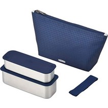 써모스 도시락통 2단슬림 (일본직배송), 635ml개, 남색