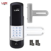 링크 유리문도어락 링크글라스2+양문용 글라스홀더 포함 강화도어 상가문 가게문, 카드키겸용_링크글라스2+글라스홀더 포함