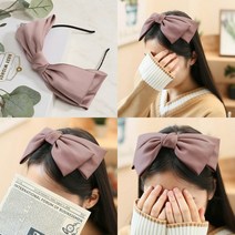 새틴 왕 리본 헤어밴드 인디핑크 단발머리머리띠 여성머리띠 단발헤어밴드 여자헤어밴드 여자머리띠