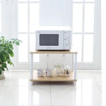 국산튼튼한 조립식 렌지대 전자렌지수납장 다용도주방선반 밥솥다이, 오크화이트