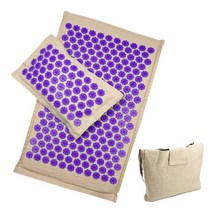 마사지의자 마사지베드 마사지기계 소형안마의자 연꽃 지압 매트 베개 등 목 바디 마사지 코코넛 야자 껍질, 01 Purple 3 sets