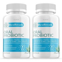 Best Breath 프로바이오틱 알약 구취 BestBreath 구강 민트 캡슐 입과 최고의 호흡 프레쉬너 정제 성인, 30 Count (Pack of 2)