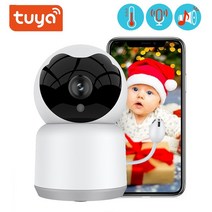 관찰카메라 Tuya-스마트 베이비 모니터 카메라 와이파이 1080P HD 온도 및 습도 플레이 아기 전화 보모 비디오 캠 애완동물 Ip Cctv, 02 US Plug