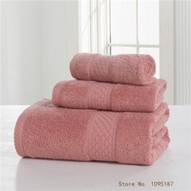 수건 세트- Bathtowel Washtowel Handtowel 면 100% 테리 천 3피스 목욕 타올 handtowel cerchief gift towl sets, [01] See below for size descri, [01] light red