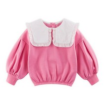 마리앤모리 여아용 라라 프릴 카라 기모 티셔츠