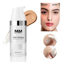온도 변화 안색 리퀴드 파운데이션 12ml 메이크업 커버리지 베이스 화장품 프라이머, 없음