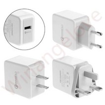 가성비200pcs 고속 형 충전 QC 3.0 5V 2.4A 12V미국 Ac 홈 어댑터 호환, 03 영국