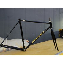 자전거프레임 거치대 INTRO7 FS01 HT 고정 기어/단일 속도 프레임 세트 (흑색/노란색), 02 53