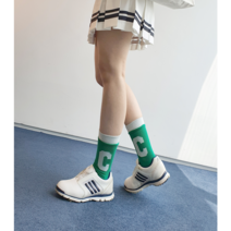 마크그린 더블밴드2 여성골프양말 장목양말, 블루