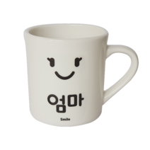 감각적인 패밀리 개인 위생 가족 스마일 머그컵 370ml, 06_스마일_화이트_엄마, 1개