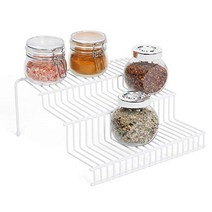 Smart Design 3-Tier Spice Rack Shelf Organizer - Steel Metal Wire - Rust Resistant - Cupboard Jars, 1