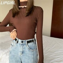 [립걸]마스 프릴배색 골지니트