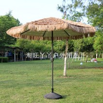 감성 피크닉 파라솔 밀짚 하와이 제주도 느낌 라탄 초가 오두막 정원 전원주택 야외 놀이공원 지푸라기, 단일사이즈, B_단일 색상(받침X)