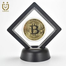 기념주화 비트코인선물 모형소품골드 도금 비트코인 비트 코인 플라스틱 케이스 리플 라이트코인 Ethereum, 02 gold BTC black