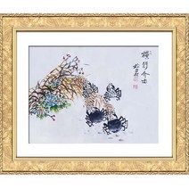 (진품) 게그림 합격 승진 공부방 서재 풍수 그림 공부 생기 액자 한국화 풍수에좋은 서제