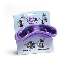 Click & Carry 샤크 탱크에서 볼 수 있는 식료품 가방 캐리어 부드러운 쿠션 그립(푸시아 싱글) | 핸즈프리 식료품 가방 캐리어 | 비닐 백 홀더 | 스포츠 장비 캐리, Purple