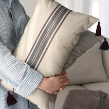 아망떼 리투아 린넨 타슬포인트 쿠션커버2종택1